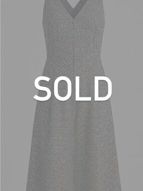 SOLD!!! Mango MNG Tweed Check Sleeveless Maxi Dress V-Neck Black White 10/XL